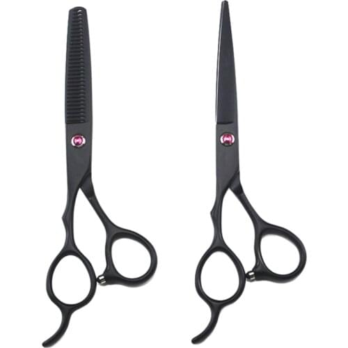 6 Inch Black Blunt Straight Thinning Cutting Hairdressing Lefthanded Left Handed Hair Scissors
