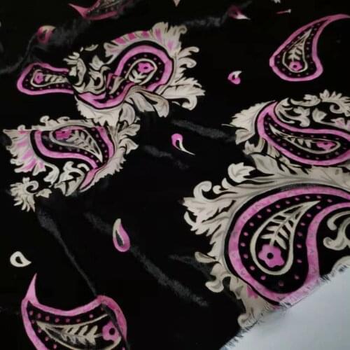 Dress Nylon Cashew burnout fabric 114cm width velvet cut sculptured fabric party cheongsam dress fabric 1Yard