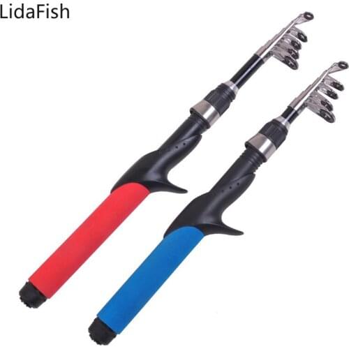 LidaFish 1.2M 1.4M 1.6M Portable Telescopic Fishing Rod Mini Spinning Hand Fishing Rod Fishing Pole