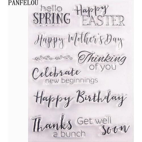 PANFELOU Greetings words Transparent Clear Silicone Stamp/Seal DIY scrapbooking/photo album Decorative clear stamp sheets