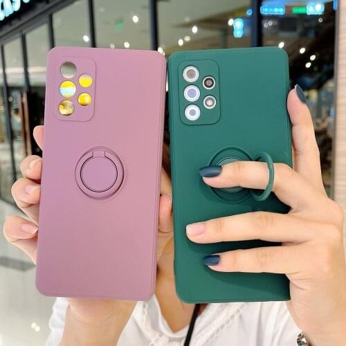 Original Silicone Magnetic Ring Holder Case For Samsung A32 A22 A51 A71 A52 A72 A31 A12 A21S S20 FE S21 Plus Ultra Stand Cover