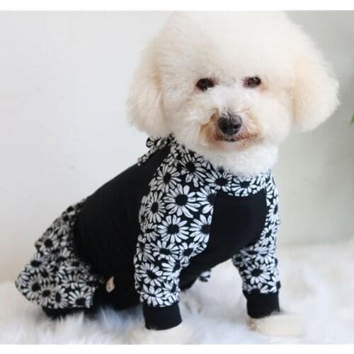 Pet Dog Fashion Print Wrap Belly Jumpsuits Rompers For Small Medium Dog Clothes Sport Overalls Puppy Dog Clothing Teddy Poodle