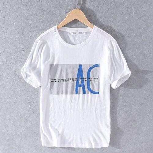 Suehaiwes style Italy brand linen men t shirt fashion casual t-shirt for men white loose t shirts male camisa chemise camiseta