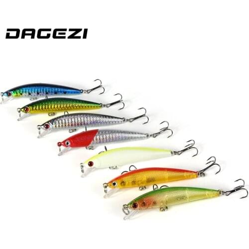 DAGEZI 8.5cm/9g luminous Minnow Fishing Lure Carp Fishing Lures 7Pcs/Lot Hard Bait Fish Bait Carp fishing Treble Hook pesca
