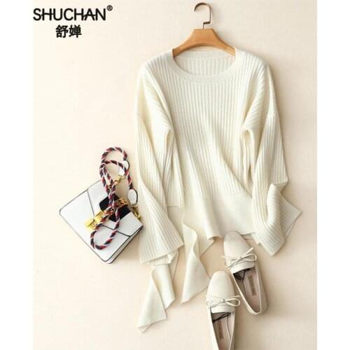 Shuchan Women Sweaters And Pullovers 2018 Winter 100% Cashmere Sweater Solid Casual Female Autumn Highstreet Pullovers Sweaters