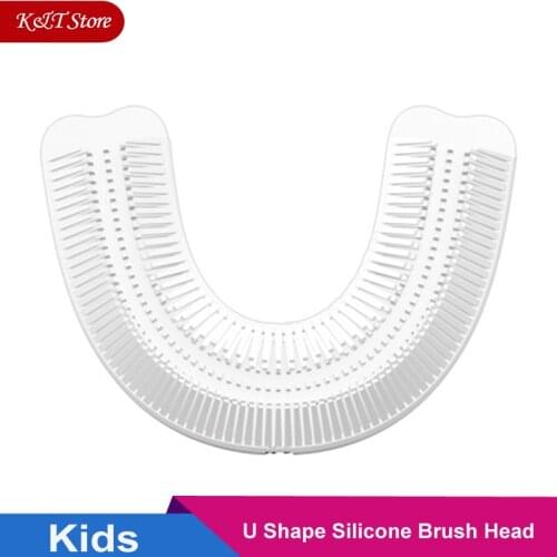 U shape brush head only for Lanbeibei 360 degree kids electric toothbrush 2-6 & 6-12 years old food grade silicone