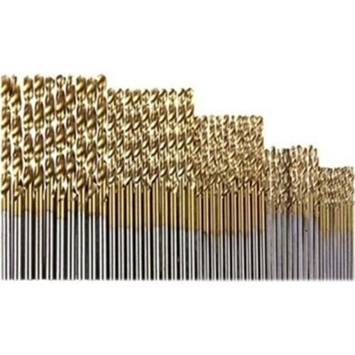 Titanium Coated High Speed Steel Twist Drill Bit Set Micro Precision bit 40/50/100/200pcs for Wood Plastic Aluminum Copper Steel