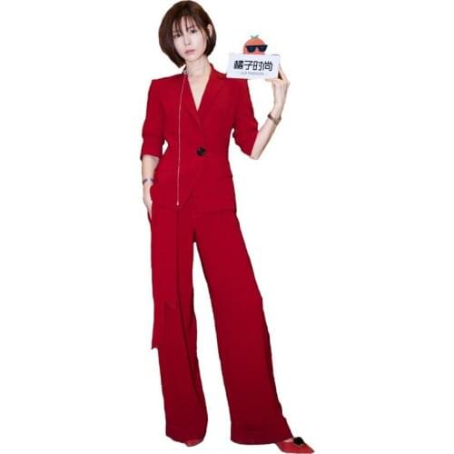Blazers Suit Women Wide Leg Pants Suits for Women Two Piece Sets Jacket & Long Pants Female High Quality Ladies Suits