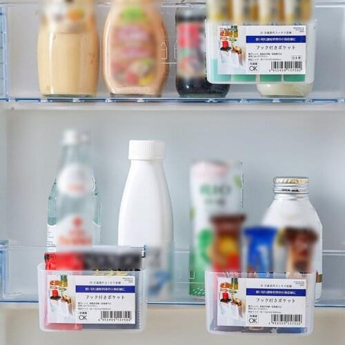 1 Pcs Refrigerator Multi Function Hanging Translucent Seasoning Bag Door Sundries Sorting Wall Mounted Storage Box