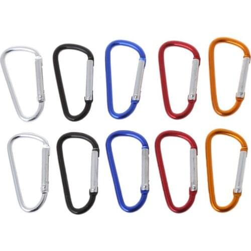 10pcs Outdoor Aluminium Alloy Carabiner Safety Keychain Flashlight Hang Buckle