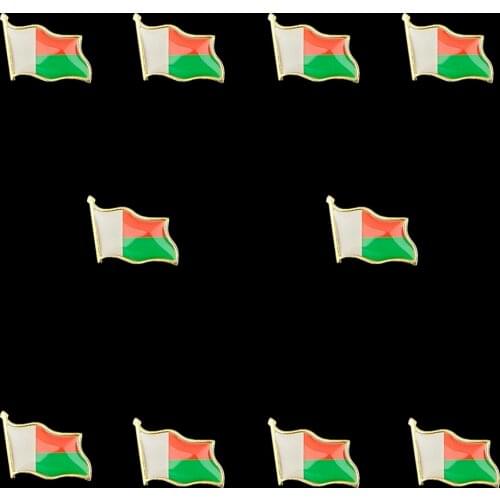 10PCS African Country Madagascar Multicolor Metal Enamel Flag Lapel Collar Pins Corsage