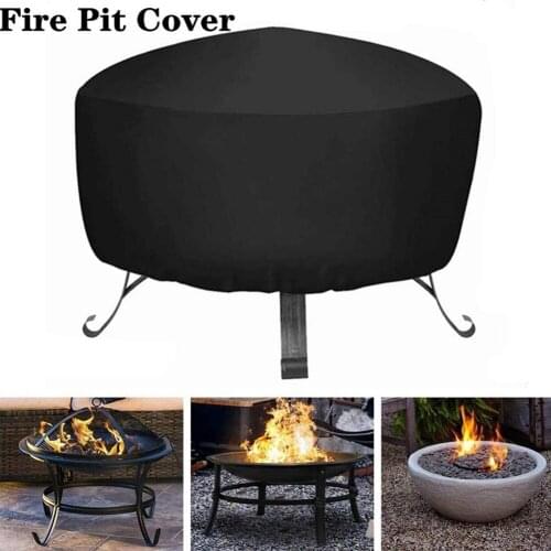 112cm BBQ Grill Cover with Drawstring Closure Heavy Duty Oxford with Waterproof Coating Weather Proof Outdoor Dust Cover Round