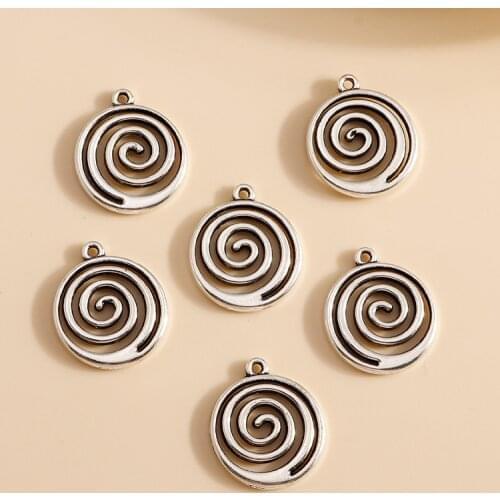 10pcs 15*18mm Fashion Swirl Charms Fit Bracelets Pendants Necklaces Alloy Spiral Charms Handmade DIY Jewelry Making Accessories