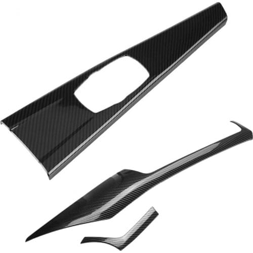 2 Set Car Accessories: 1 Pcs Abs Interior Multimedia Panel Cover Trim & 1 Set ABS Trim Center Control Panel Trim