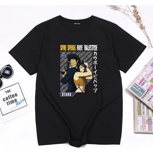 2021 Hot Sale Nostalgia Japanese Anime Cowboy Bebop Print T Shirt Kawaii Manga Corgi Graphic Women Short-sleev Ropa Mujer