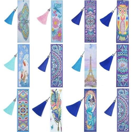 5D DIY Art Diamond Painting Flower Animal Pattern Bookmark Diamond Mosaic Full Embroidery Cross Stitch Home Decoration Gift