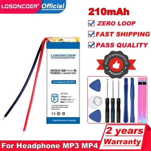 3.7V 210mah 301030 Rechargeable Lithium Polymer Battery For QCY Q8 J02 Bluetooth headset Smart watch Camera GPS Toys Lipo cells