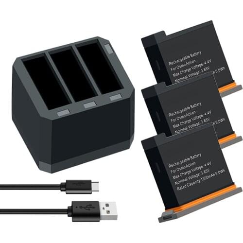 SETTO for DJI Osmo Action Camera Battery 1300mAh / For Dji Osmo Action Batteries Accessories