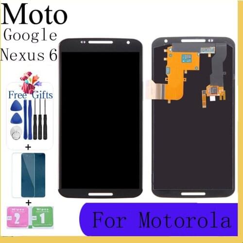 AMOLED Display For Google Motorola Nexus 6 LCD Display Touch Screen with Frame For Moto Nexus 6 Display XT1100 XT1103 LCD