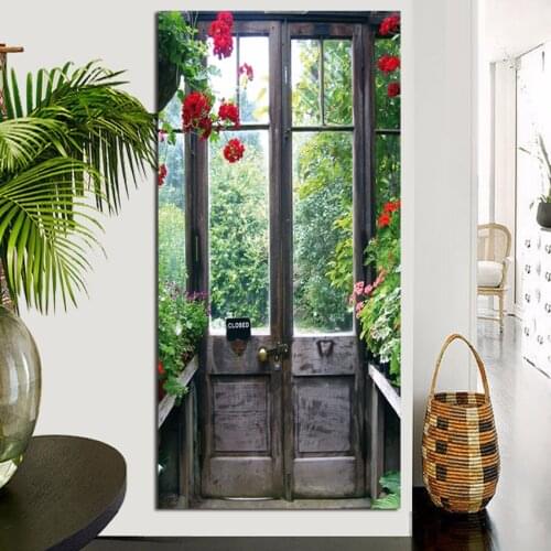 Tree & Flowers Decoraiton Print Painting Modern Natural Landscape Wall Art Picture for Living Room PVC Self-adhesive painting