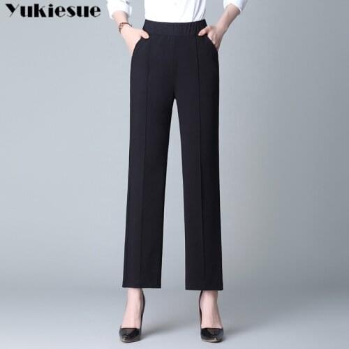 Streetwear summer high wasit womens pants capris for women trousers wide leg pants female straight pants Plus size 4XL black