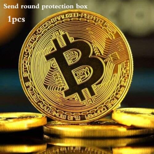 BTC Creative Souvenir Gold Plated Bitcoin Coin Collectible Great Gift Bit Coin Art Collection Physical Gold Commemorative Coin