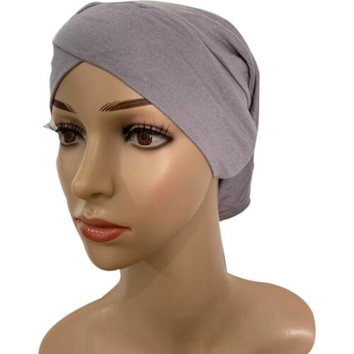 Muslim jersey inner hijab caps cotton forehead cross turban islamic underscarf bonnet femme musulman turbante mujer india hat