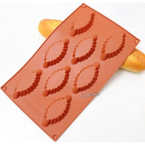 Latest 8 cavities fluted lozenge shape silicone cake mold candy cookie biscuit moldes silikon form ice cube tray DIY bakery