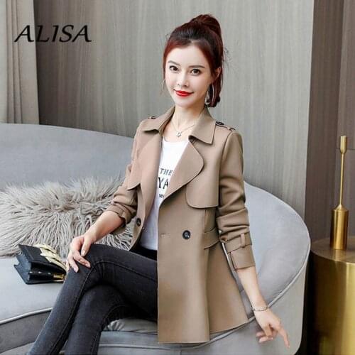 New Women Slim Short Trench Coat Korean Fashion Single Button Windbreaker Vintage Spring Autumn Pink Coat Casual Jacket
