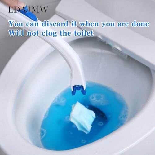 A New Type Of Household Japanese Disposable Toilet Brush Without Dead Ends Comes With A Cleaner
