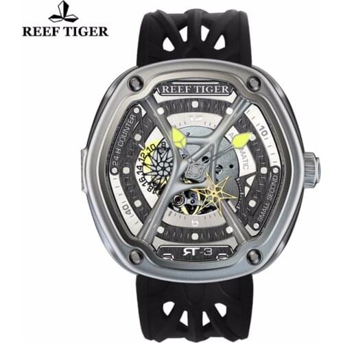 Reef Tiger/RT Top Brand Automatic Watches Enjoy Your Live Style Dive Watch Luminous Nylon/Leather/Rubber Watches RGA90S7