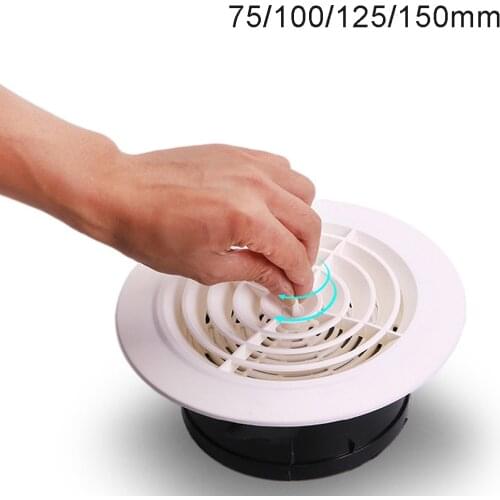 Round Air Vent Louver Grille Cover Outlet Adjustable Exhaust Vent Ducting Ventilation Grilles 75/100/125/150mm Air Vent