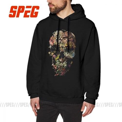 Smyrna Skull Hoodie Man Funny Hoodie Shirt Flowers 100% Cotton Birthday Present Hooded Sweatshirts
