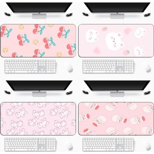 Super Cute Mouse Pad Cartoon Pink Kawaii Gaming Mousepad Large Laptop Keyboard Computer Office Fashion Anti-Slip Rubber Desk Mat