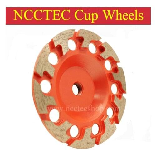 5'' T-segment NCCTEC diamond grinding CUP wheel | 125mm Concrete stone grinding plate disc | FREE shipping