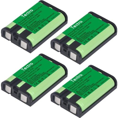Tectra 4pcs TRP107 Rechargeable Battery Compatible with HHR-P107 HHR-P107A HHRP107A Cordless phone 3.6v 1000mAh Ni-MH (4-pack)