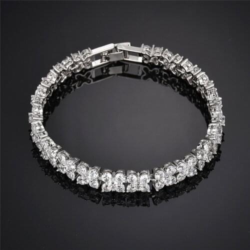 Gorgeous Europe America Set 3A Zircon Luxury Best Friend Bracelet Copper White Contracted For Women Birthday Present Jewelry