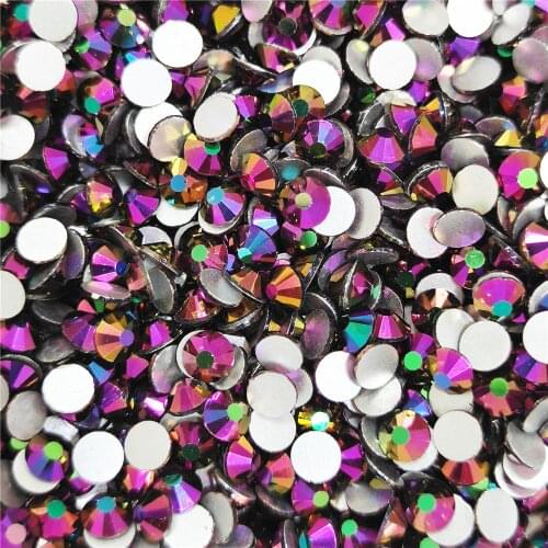 Nail art top Quality SS3-SS30 Rainbow Rose Gold Color Glass Flatback Rhinestones Non Hotfix Rhinestone for Garment