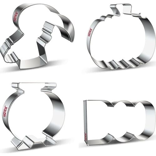 ZADE Halloween Cookie Cutter Devil,Pumpkin Biscuit Fondant Sandwiches Cutters - Stainless Steel