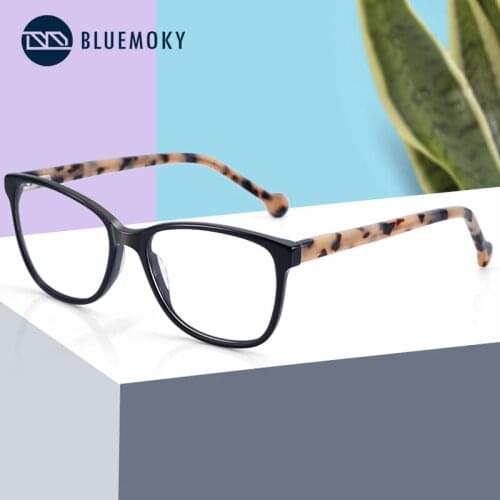 BLUEMOKY Vintage Acetate Glasses Frame Women Retro Square Optical Myopia Spectacles Eyewear Fashion Prescription Eyeglasses