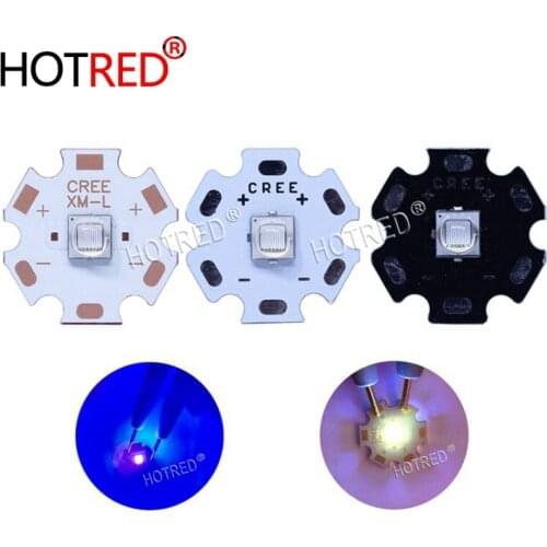 1PCS Epileds 5050 XML XML2 T6 10W UV Purple 395nm 400nm 365Nm Led Emitter Lamp Light 3.4-3.8V 2800mA With 16MM 20MM PCB Board