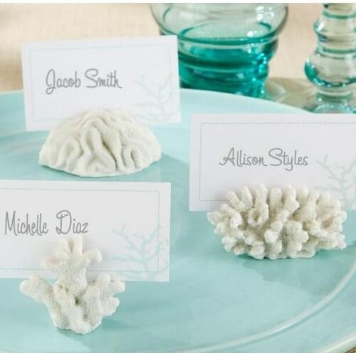 100pcs Wedding Favors And Gifts "seven Seas" Coral Place Card Photo Holder Beach Theme Wedding Frame lin4089