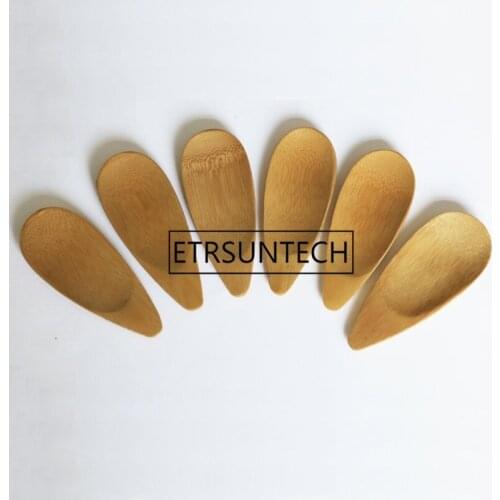 1000pcs/lot Cute Melon seed shape Drop-shaped Mini Bamboo Tea Scoops Kung Fu Tea Spoon Black Green Tea Shovel Gift For Friends