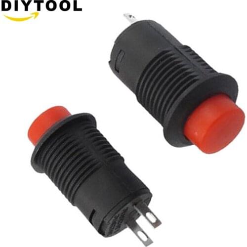 10X 2 Pin SPST 1.5A 250VAC 3A 125VAC Red Momentary Round Cap Push Button Switch