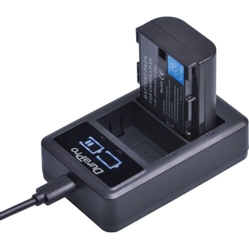 1X LP-E6 LPE6 LP E6 LP-E6N Rechargeable Battery+ LED USB Charger For Canon EOS 5DS R 5D Mark II 3 5D Mark III 6D 7D 60D 60Da 70D