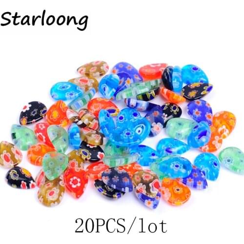 20pcs/lot 8*12mm water drop Floral many colors mixed lampwork glazed glass cabonchon beads for DIY jewelry making