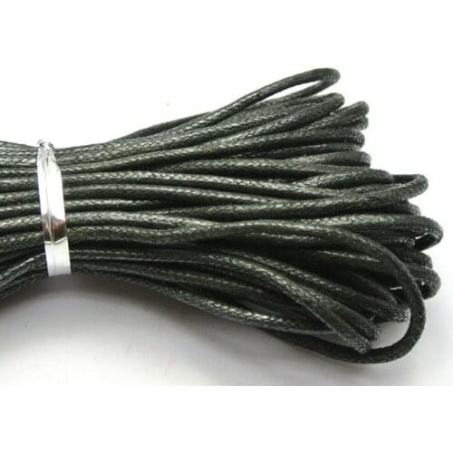 30 Meters Black Waxed Cotton Beading Cord Thread Line 2mm Jewelry String