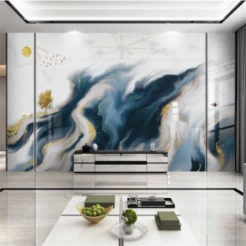 Wellyu Customized large-scale wallpaper 3d mural new Chinese ink landscape abstract light luxury TV background wall