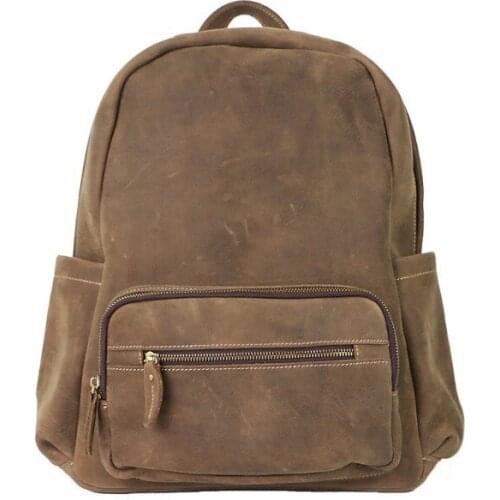 6328 2021 Horse leather men large backpack outdoor casual school bags high quality