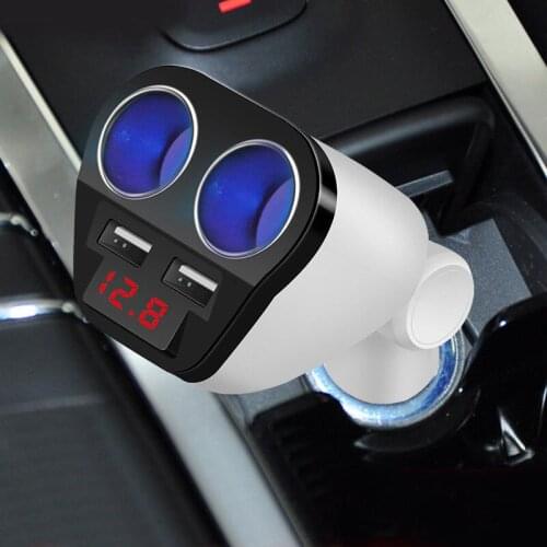 JXLCLYL 120W Car Cigarette Lighter Power Adapter 12V-24V Car Splitter 2 Way Cigarette Lighter Socket With Dual 2 USB Car Charger